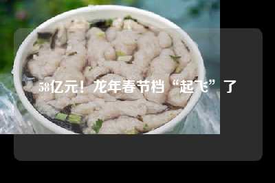 58亿元！龙年春节档“起飞”了