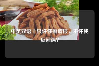 中英双语丨只许你搞情报，不许我反间谍？