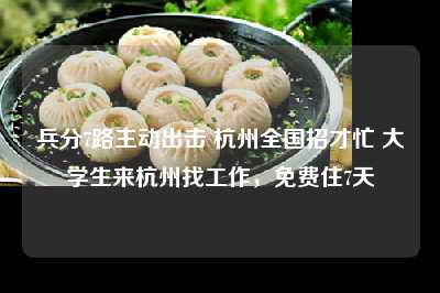 兵分7路主动出击 杭州全国招才忙 大学生来杭州找工作，免费住7天